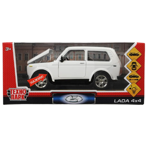 Модель металлическая свет-звук LADA 4х4, 17 см белая