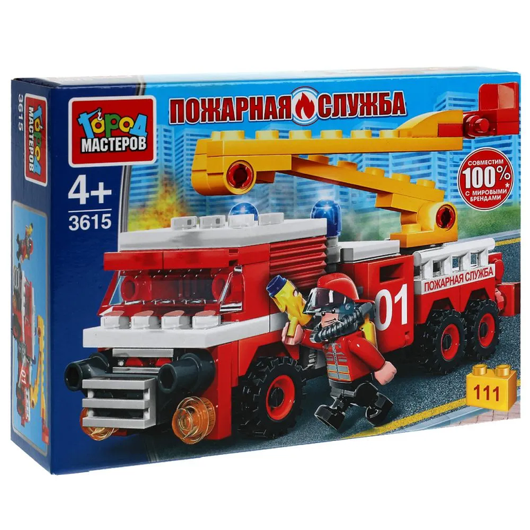 Конструктор Пожарная Машина, 111  дет