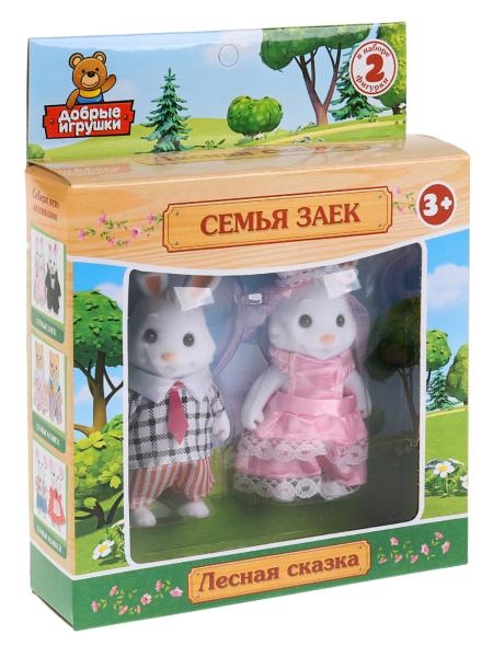 Флокированные фигурки семья зайцев