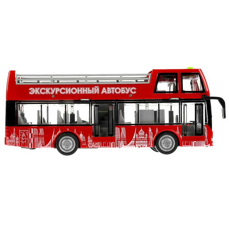Модель пластиковая свет-звук ЭКСКУРСИОННЫЙ АВТОБУС 29 см