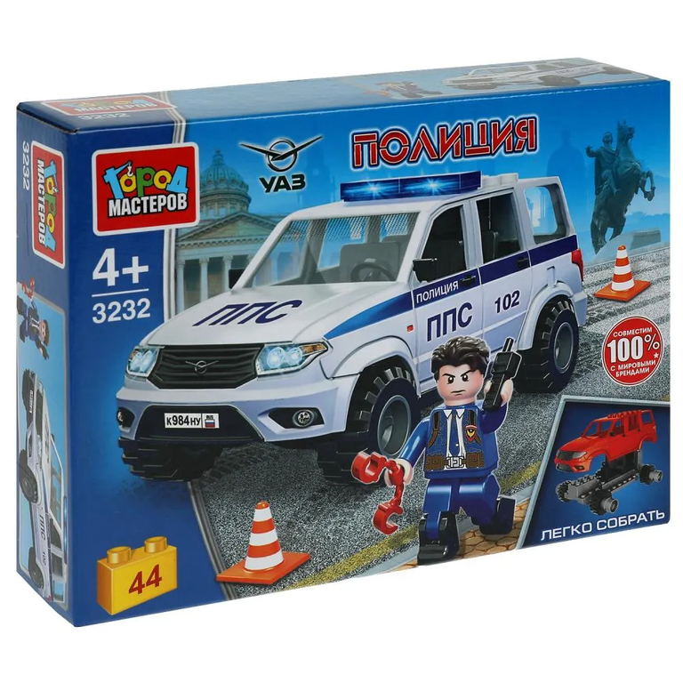 Конструктор Uaz Patriot ПОЛИЦИЯ, 44  дет