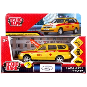 Машина со светом и звуком LADA Priora реанимация 12 см ТМ Технопарк