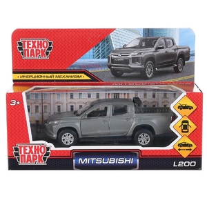 Модель металлическая MITSUBISHI L200 PICKUP матовый серый 13 см
