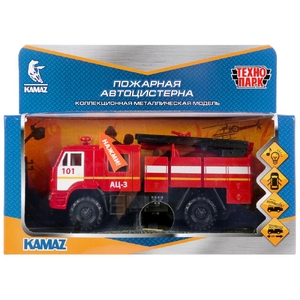 Машина со светом и звуком KAMAZ 43502 ПОЖАРНАЯ АЦ 15 см