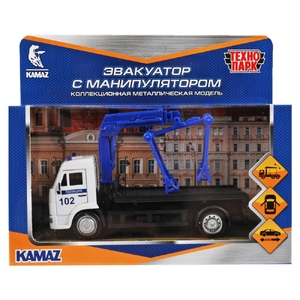 Модель металлическая KAMAZ Эвакуатор Полиция 14 см