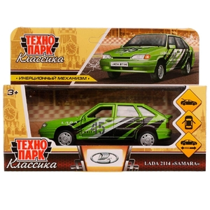 Модель LADA -2114 Samara Спорт 12 см зелёная ТМ Технопарк