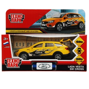 Модель металлическая LADA VESTA SW CROSS ТАКСИ 12 см