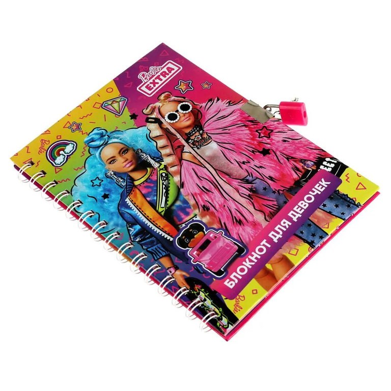 Блокнот Барби с замочком, а5, 50л, barbie extra
