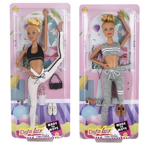 Игровой набор Defa Lucy Занятия йогой в комплекте кукла шарнирная