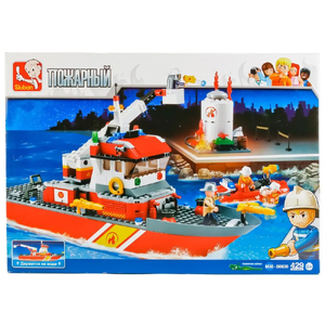 Конструктор  корабль пожарный с фигурками, 429 дет