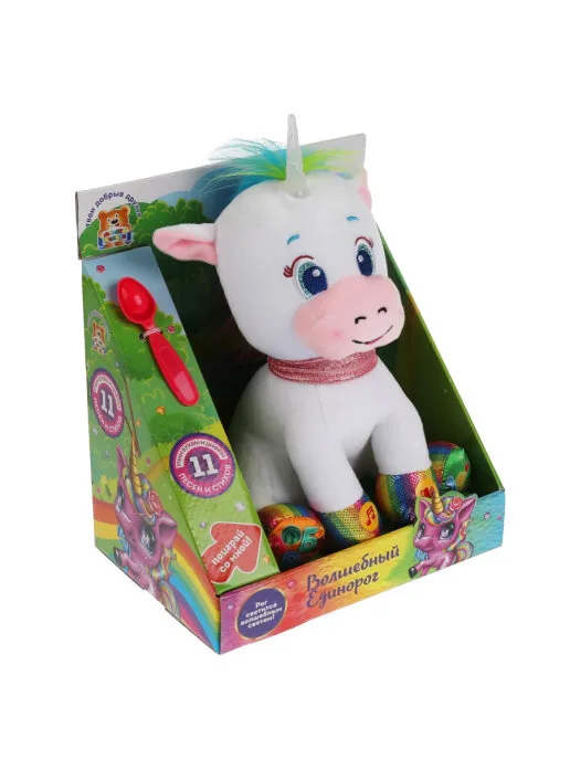 Игрушка мягкая музыка единорог учим буквы и цифры