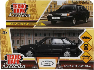 Машина LADA -2114 Samara 12 см двери черный ТМ Технопарк