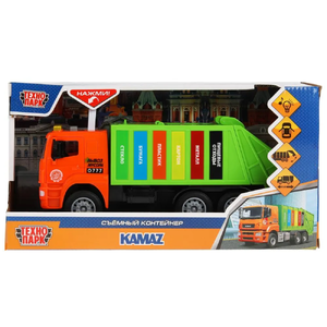 Модель пластиковая свет-звук KAMAZ МУСОРОВОЗ 30 см
