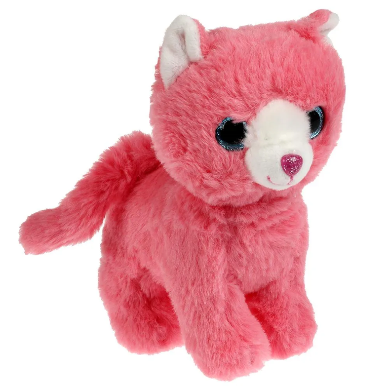 Мягкая игрушка кошка розовая в сумочке