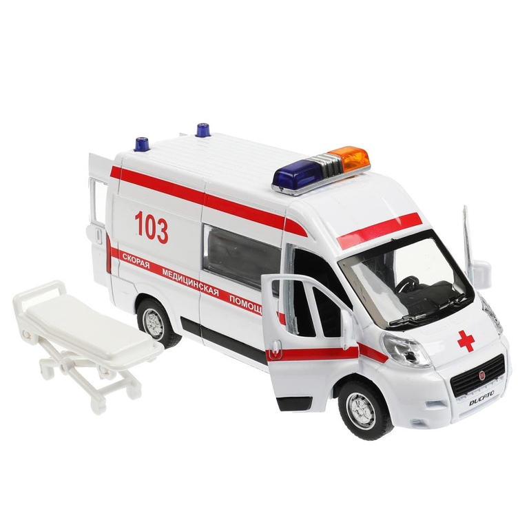 Модель металлическая свет-звук FIAT DUCATO СКОРАЯ 14