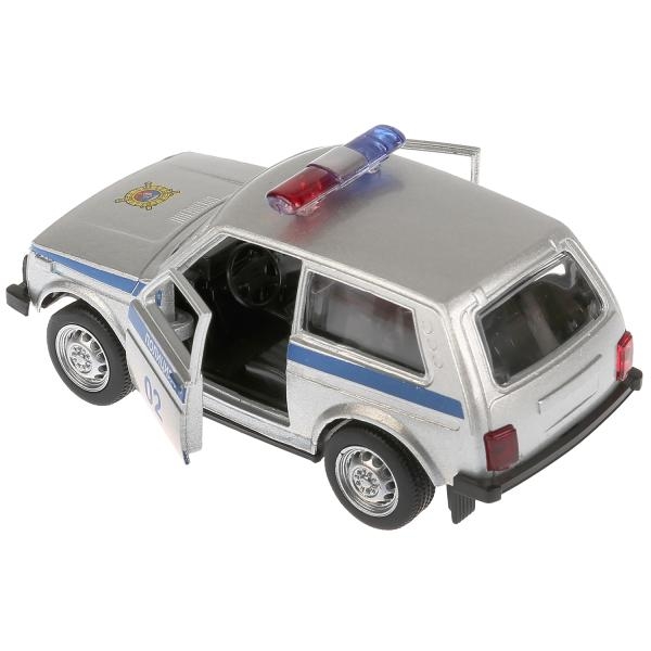 Машина LADA 4x4 Полиция 9 см серебристая ТМ Технопарк