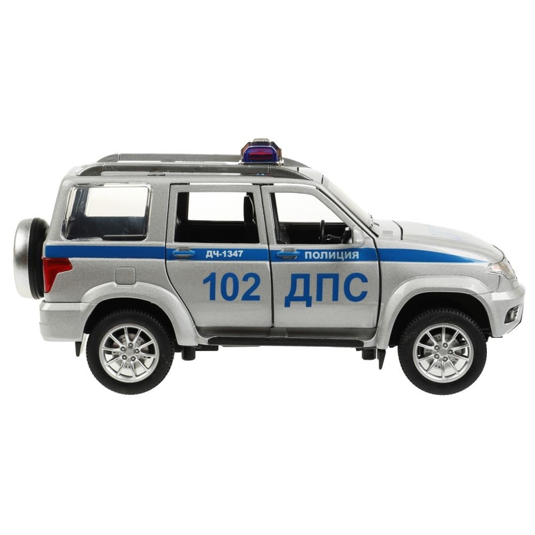 Модель металлическая свет звук UAZ ПАТРИОТ ПОЛИЦИЯ 17 см