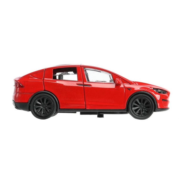 Модель металлическая tesla model x plaid 12 см красный
