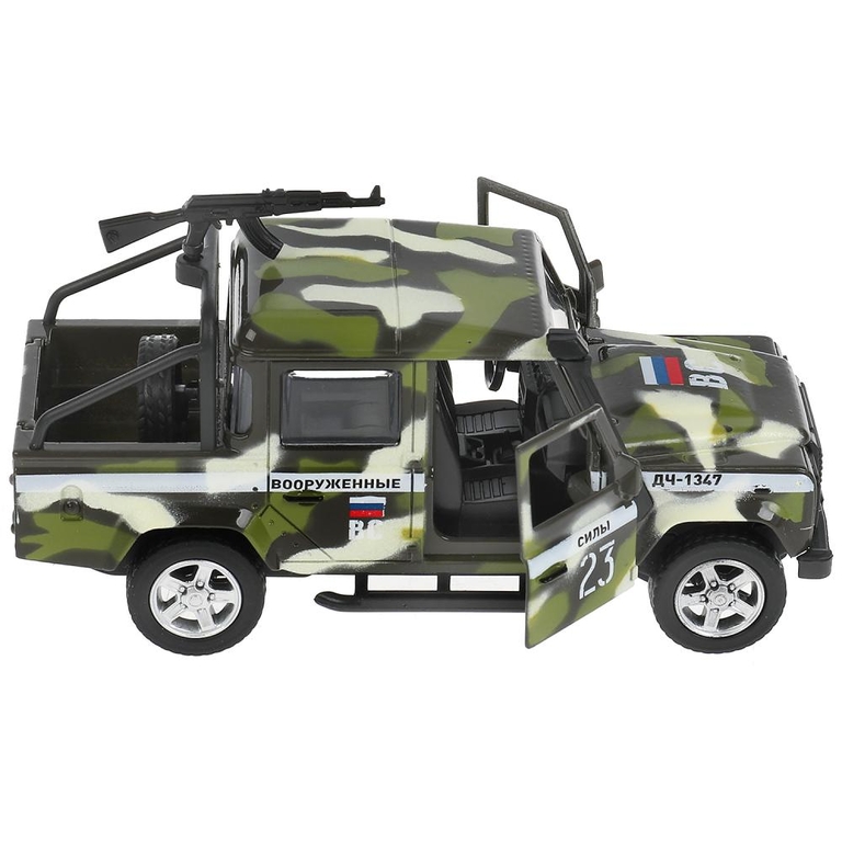 Машина со светом и звуком Land Rover Defender Picкup Камуфляж