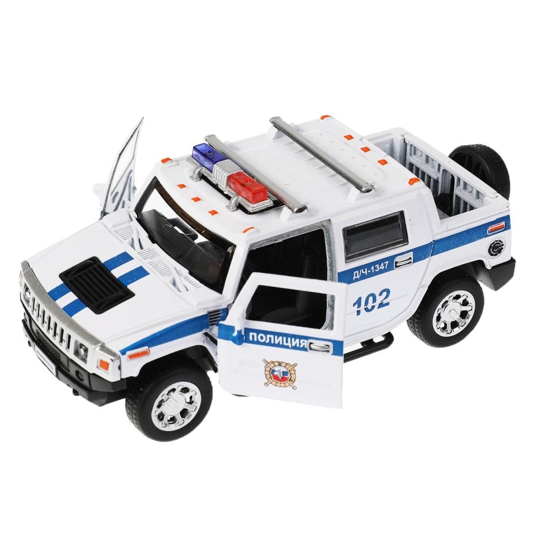 Машина Hummer H2 Pickup Полиция 12 см белый ТМ Технопарк