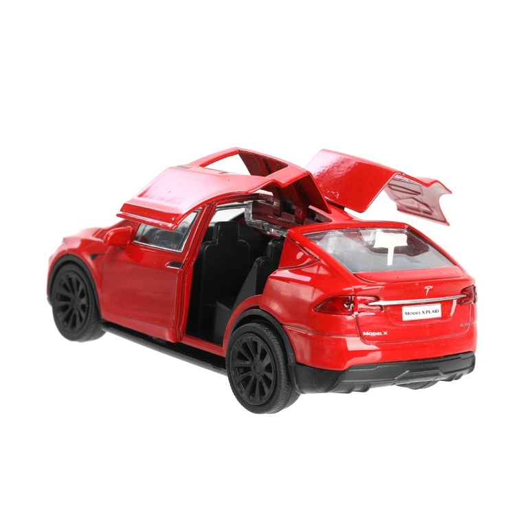 Модель металлическая tesla model x plaid 12 см красный