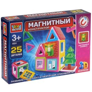 Игрушка конструктор магнитный Город Мастеров : Домик со светом