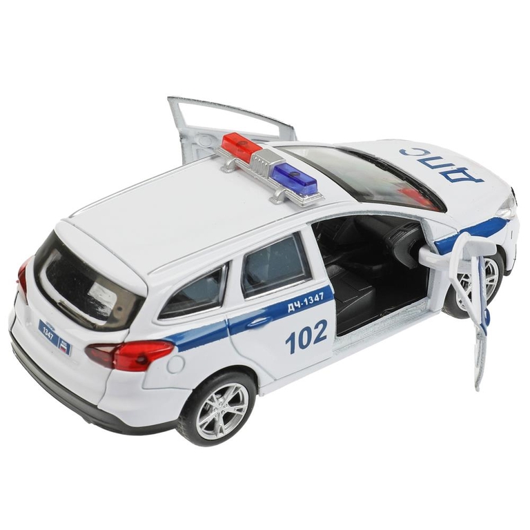 Модель металлическая свет-звук FORD FOCUS TURNIER ПОЛИЦИЯ 12 см