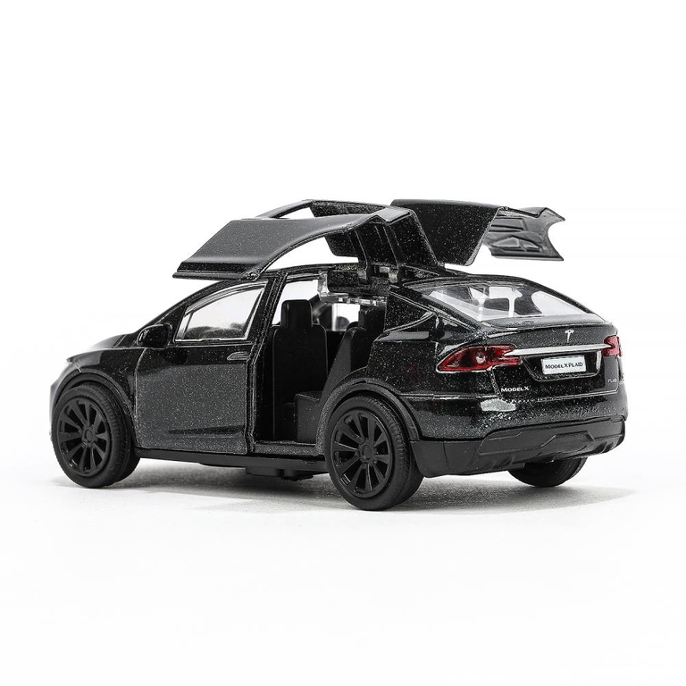 Модель металлическая tesla model x plaid 12 см черный