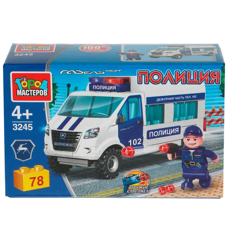 Конструктор полицейская Газель, 78  дет